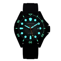 Montre de plongée automatique mécanique en fibre de carbone DREAMAS, lumineuse, étanche 500M, gris froid dégradé, fabriquée en Suisse