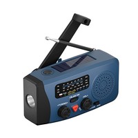 Radio d'urgence AM/FM d'extérieur avec haut-parleur intégré, sortie 5W, lampe torche, batterie externe portable