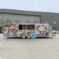 Camion de restauration rapide CAMP poulet frit et pizza restaurant mobile concession remorque alimentaire cuisine entièrement équipée à vendre