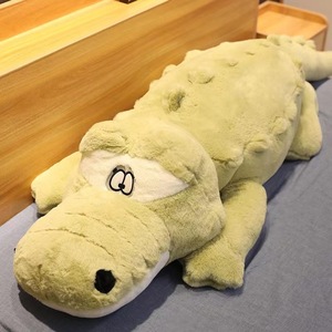 Coussins géants en peluche de crocodile de dessin animé de 100 cm à 300 cm avec logo personnalisé, jouets en peluche lestés de simulation de crocodile - Product Image 3