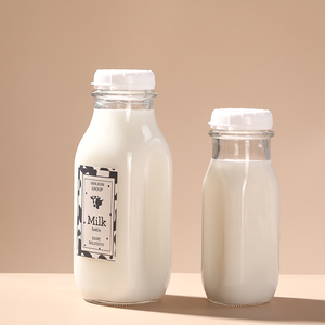 Nuevas Botellas de Vidrio Cuadradas de 250 ml y 500 ml, Ecológicas, para Jugo de Espino, Licuadora, Jugo Fresco, <span class=keywords><strong>Pediasure</strong></span>, Leche de Vainilla, con Tapa de Rosca - Product Image 3