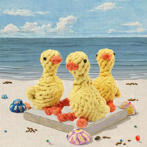 Giocattolo per Animali Domestici a Forma di Anatra Gialla in Corda di Cotone Intrecciata a Mano per Cani - Product Image 4