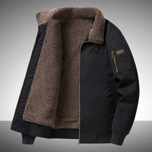Giacca da Lavoro Invernale per Uomini Maturi, 100% Cotone Pesante Foderato in Pile, Collo a Punta, Vestibilità Comoda, Isolata - Product Image 3