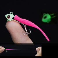 Leurre souple artificiel The Brave Sports en forme de poisson, phosphorescent, avec tête plombée, 5cm 1.4g et 55cm 2.2g