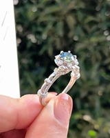 Bague de fiançailles pour femme en argent sterling de luxe, sertie de moissanite verte de qualité supérieure, taille brillant, plaqué or, GRA