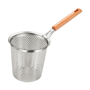 Cuillère passoire à nouilles en acier inoxydable 304, multifonctionnelle pour fondue et légumes, avec manche en bois - Product Image 2