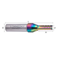 Fraise droite TCT à 3 dents avec revêtement coloré DLC, outil de fraisage CNC pour le travail du bois massif