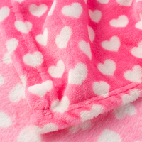 PEM Hersteller Liefert Individuell Bedruckte Herz-Flanell-Fleece-Decke Rosa Weiche Plüsch-Bettdecke für Feiertagsgeschenke