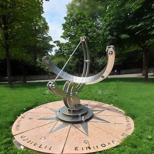 Sculpture d'astrolabe sphérique céleste en acier inoxydable, taille personnalisée, idéale pour les aménagements extérieurs de parcs publics - Product Image 2