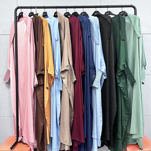 Offre Spéciale de luxe à manches longues respirant couleur personnalisée Abaya en gros pour les femmes arabes grande taille pour robe musulmane en stock - Product Image 6