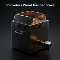 Poêle à bois portable sans fumée, cuisinière à gaz pour le camping en plein air