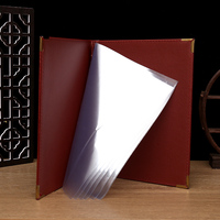Couvertures de menu de restaurant JINDA 910A en cuir PU et PVC avec estampage doré, 7 pages, noir, pour restaurants et hôtels