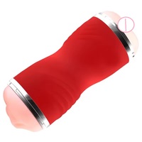 Masturbateur masculin 2-en-1 en silicone double face, type 'Aircraft Cup', jouet sexuel de poche mains libres pour hommes