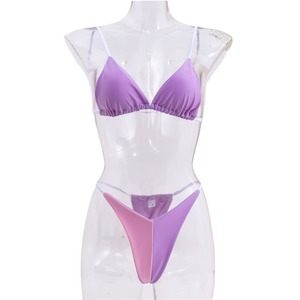 Commerce extérieur européen et américain, nouveau maillot <span class=keywords><strong>de</strong></span> <span class=keywords><strong>bain</strong></span> bikini uni <span class=keywords><strong>2022</strong></span>, ensemble 2 pièces DZ017, haute élasticité, séchage rapide - Product Image 5