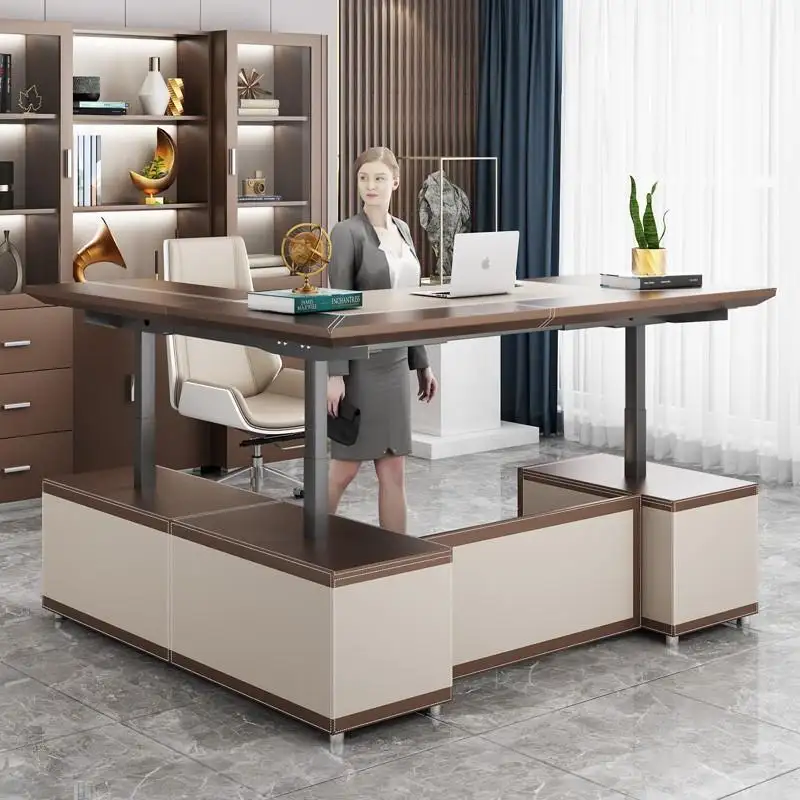 Muebles de oficina de gama alta, escritorio de ordenador con motor eléctrico, escritorio de oficina a la venta