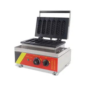 Comercial Elétrica 6 Peças Milho Hot Dog Waffle Maker Non-stick French Muffin Sausage Machine