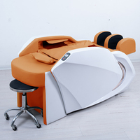 Lit de lavage capillaire 4D avec massage robotisé par airbag à gravité zéro, unité de lavage électrique inclinable pour salon