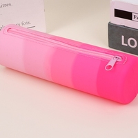 Nouvel étui à stylos en silicone – Boîte de rangement créative pour étudiants, portable et simple, avec dégradé de couleurs