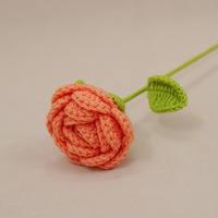 Günstigste Häkel rose Rote Rose für Mädchen Geschenk Hochzeits strauß Jubiläum Valentinstag Frauentag Muttertag