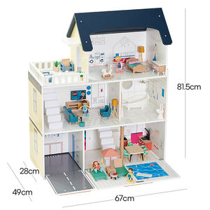 Grande maison de poupée à 3 étages, villa, maison de poupée, ensemble de jeux, jouet éducatif précoce Montessori pour enfants - Product Image 3