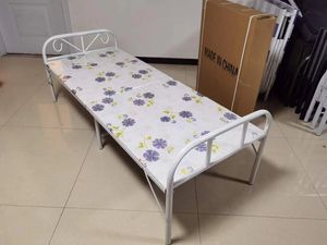 Stable Manufacturing Modern Design Factory Affordable Wholesale of Strong Portable <b>Single</b> <b>Metal</b> <b>Frame</b> Folding <b>Beds</b> with Mattress - Product Image 1