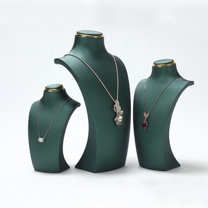 लक्जरी चमकदार काले बेज पु चमड़े के हार प्रदर्शन का प्रतिमा मेनेक्विन सोने से सजे भंडारण के लिए खड़ा है - Product Image 4