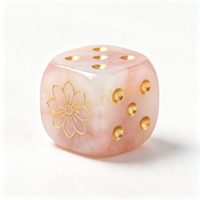 Dés (lot de 2) de taille standard pour Mahjong, dés colorés de 16 mm, motifs floraux, dés D6 personnalisés