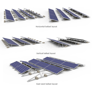 Support solaire à ballast pour toit plat en béton, montage est-ouest - Product Image 5