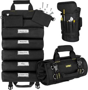 Muestra gratuita: Bolsa enrollable con cremallera simple para herramientas, organizador de llaves, estuche de almacenamiento tipo cubo, soporte colgante - Product Image 2