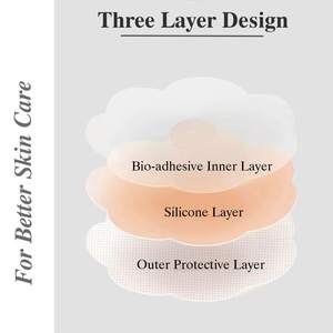 وسادات حلمات قابلة لإعادة الاستخدام مقاومة للماء وغير مرئية غطاء حلمات رقيق ذاتي اللصق مصنوع من السيليكون عالي الجودة - Product Image 5