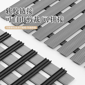 Sky PVC Bathroom Mat Rectangle <b>Light</b> Gray Anti-Slip Water Resistant <b>Shower</b> Floor Mat Minimalist Design - Product Image 5