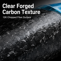 Tissu préimprégné en fibre de carbone 12K coupé, texture forgée, résine époxy avec film de protection, tissu préimprégné en fibre de carbone personnalisé