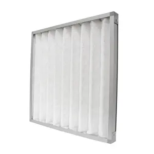 OEM High Dust Holding Capacity En779 G4 Aluminum frame Synthetic Fiber AHU Pleat panel filter