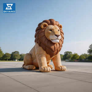 Sculture Gonfiabili Giganti di Leoni Maschi e Femmine, Modello Decorativo del Re Leone, Decorazioni Gonfiabili Realistiche di Leoni - Product Image 1