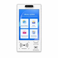 Sistema de Biblioteca RFID, Quiosco de Autopago, Máquina de Peticionar, Devolver y Renovar Libros Montada en la Pared con NFC y Pantalla Táctil