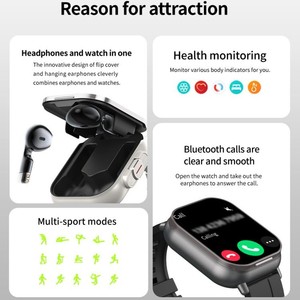 Montre intelligente avec écouteurs Montre intelligente <span class=keywords><strong>Airpods</strong></span> - Product Image 2