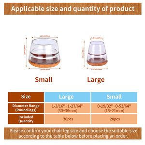 Fundas de Silicona Transparentes para Patas de <span class=keywords><strong>Silla</strong></span>, Protectores de Patas de Muebles para Todas las Formas, Protectores de Piso para Patas de <span class=keywords><strong>Silla</strong></span> y Mesas - Product Image 5