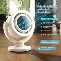 Ventilateur portable rechargeable avec grande batterie, alimenté par USB, télécommande, commande vocale intelligente, minuterie, oscillation, circulation d'air et lampe