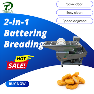Machine automatique 2-en-1 pour paner et enrober les nuggets industriels, anneaux d'oignon, boulettes de viande, filets de poisson et bâtonnets de poisson - Product Image 6