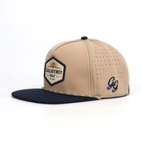 Casquette de golf snapback à visière plate bicolore, perforée au laser, respirante, casquette de baseball sportive, logo personnalisé imprimé, casquette d'extérieur pour homme