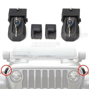 ชุดล็อคฝากระโปรงหน้ารถสำหรับ Jeep Wrangler ปี 2018-2024 พร้อมกุญแจ  อะไหล่ตกแต่ง - Product Image 2