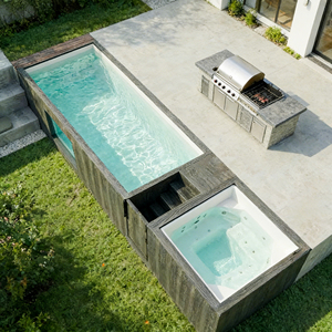 Hard-surfaced Fiberglass Ground Family Plunge Pool UV Resistant Corrosion-resistant Features Custom Capacity Swimming Pool House - Product Image 5