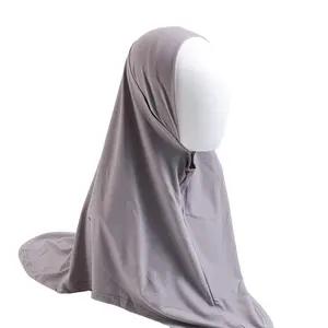 Messy Women Hijab Headscarf Around The Neck Wrap Back Buckle Hijab Scarf Headscarf Ethnic Scarves Shawls