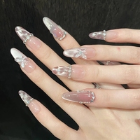 Uñas Postizas de Alta Calidad a Precio de Mayoreo, 10 Piezas, Hermoso Diseño de Lujo Personalizado para Dedos, Tipo Cuadrado