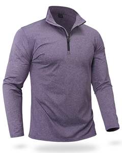 <b>Men's</b> Casual 1/4 Zip Sportswear Heather Printed Logo Golf <b>Shirts</b> with <b>Fleece</b> Lining Summer Active Tops - Product Image 1