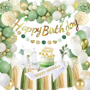 Decoraciones de cumpleaños salvajes Kit de arco de Globo Verde Salvia con pancarta de feliz cumpleaños para suministros de fiesta verde salvia No hay comentarios todavía - Product Image 6