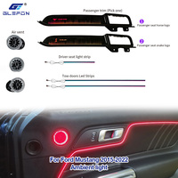Pour Ford Mustang 2015-2022, kit d'éclairage ambiant intérieur de voiture Glefon en gros, 64 couleurs, commande par application, plug and play, lampe d'ambiance