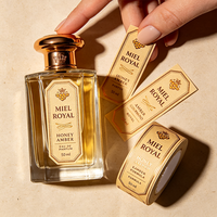 Solution d'étiquetage pour fond de teint liquide TEDDY, transparente, dorée, estampage à chaud, étiquettes de maquillage
