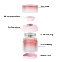 Pot pompe airless de luxe 50g en PP avec tête bec de canard, vide et rechargeable, pour crème de soin, avec impression de logo personnalisée