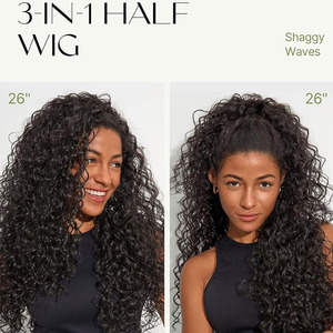 Venta Directa al por Mayor: Peluca Rizada Completa de 26 Pulgadas, 3 en 1, Ondas Despeinadas con Cordón Ajustable, 200% de Densidad, Sin Pegamento, Lista para Usar, Aspecto Natural - Product Image 4